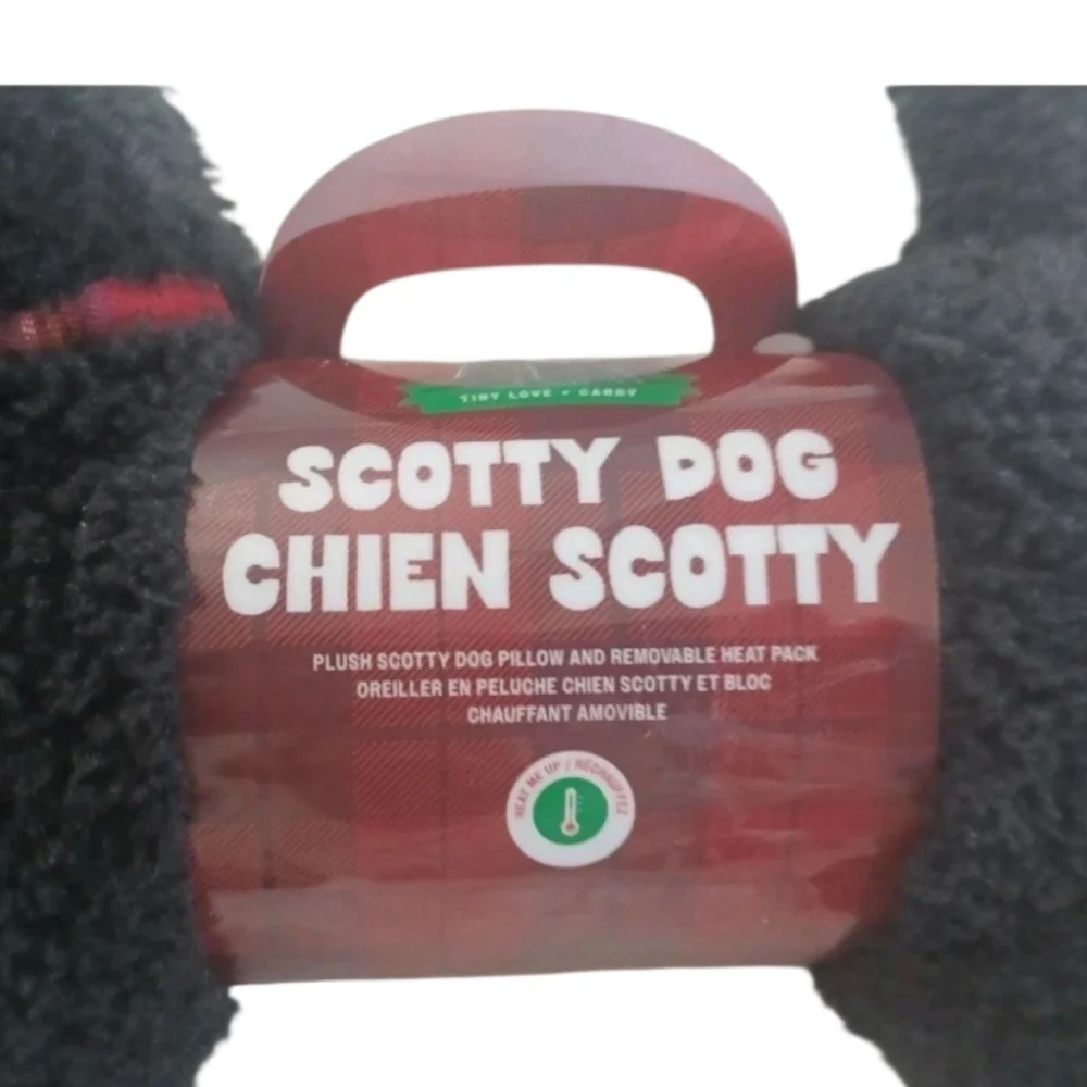 Tiny Love + Carry NEW Black Scotty Terrior Dog Plush Removable Heating Pad